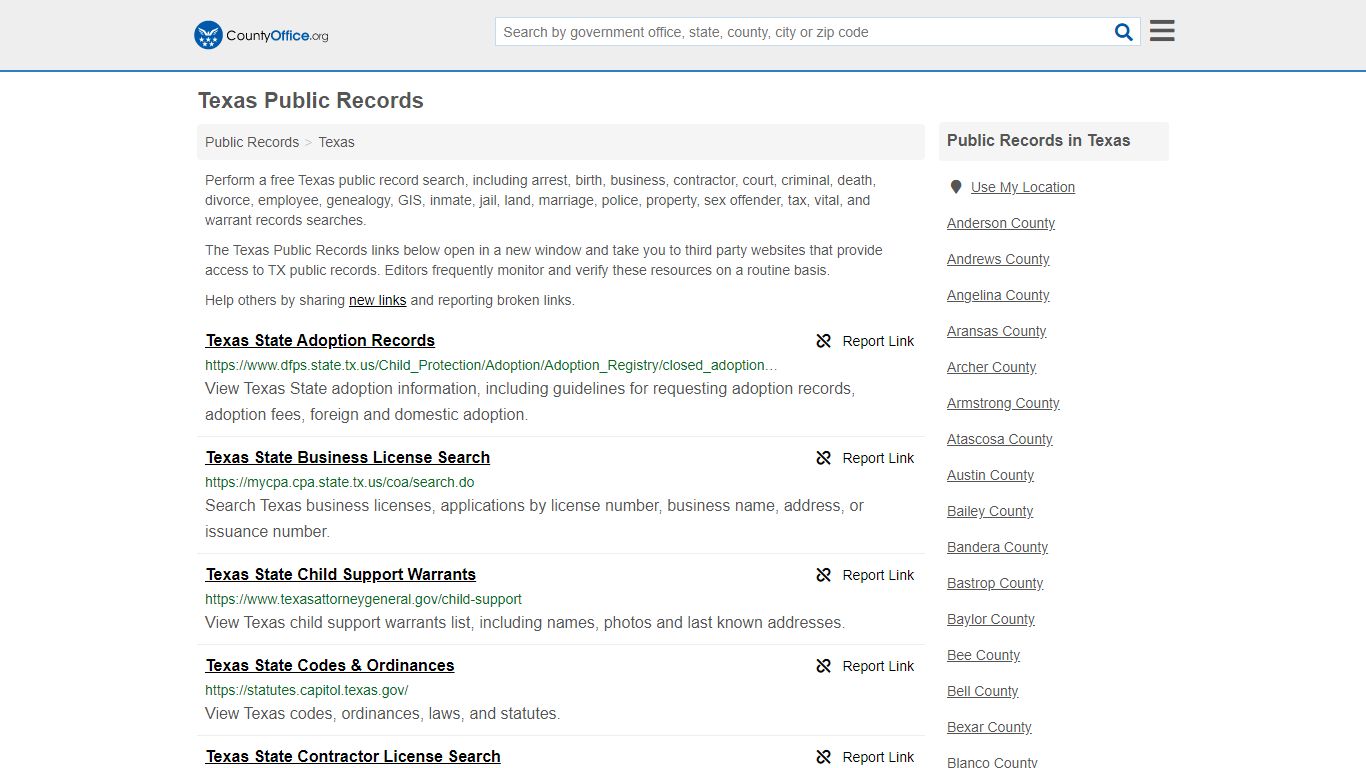 Public Records - Texas (Business, Criminal, GIS, Property & Vital Records)